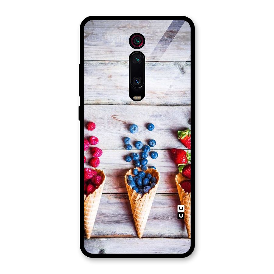Cone Fruits Design Glass Back Case for Redmi K20
