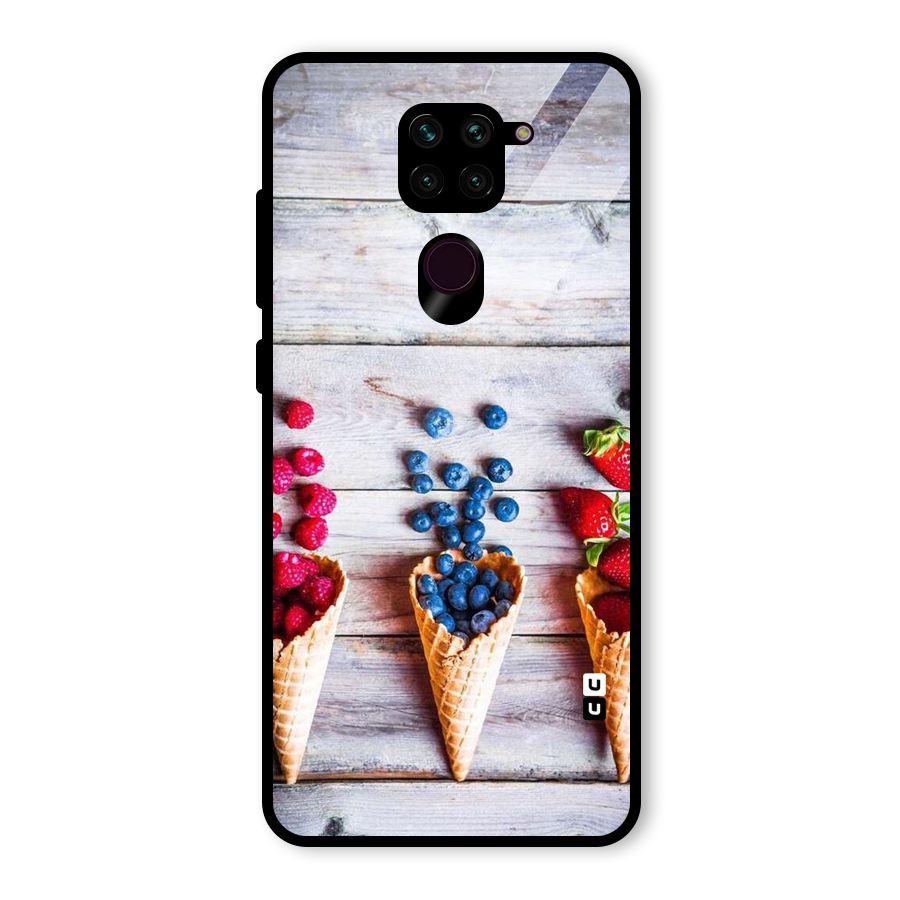 Cone Fruits Design Glass Back Case for Redmi Note 9