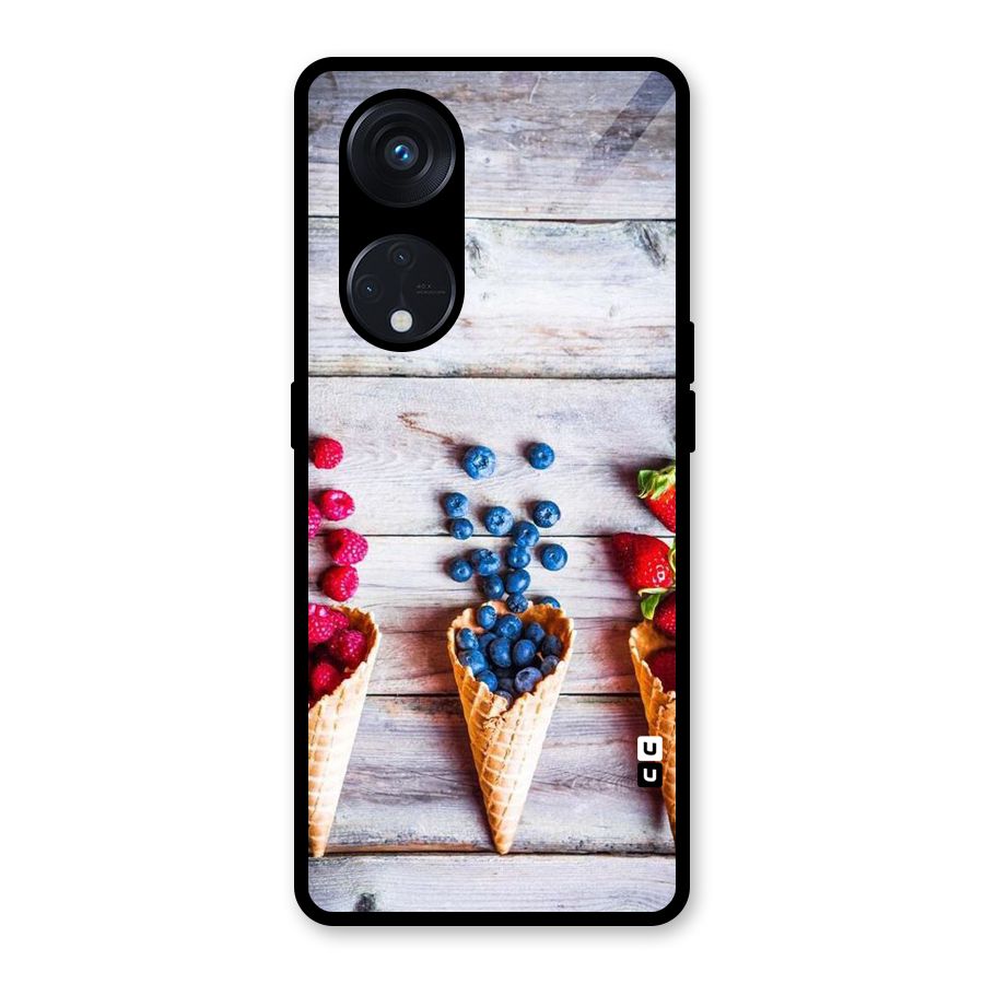 Cone Fruits Design Glass Back Case for Reno8 T 5G