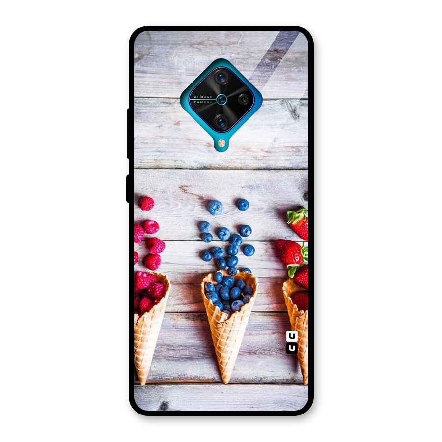 Cone Fruits Design Glass Back Case for Vivo S1 Pro