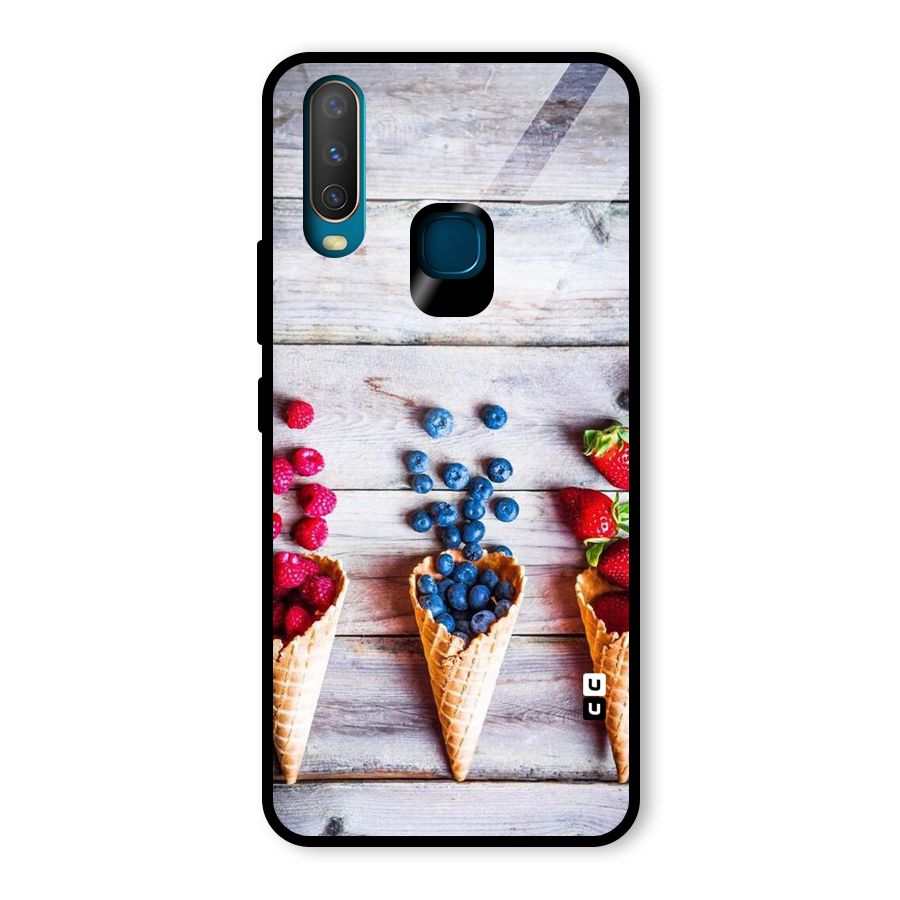 Cone Fruits Design Glass Back Case for Vivo U10