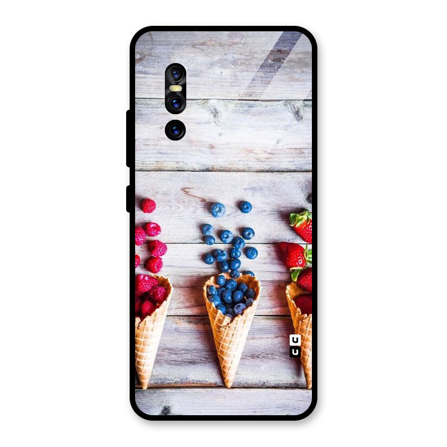 Cone Fruits Design Glass Back Case for Vivo V15 Pro
