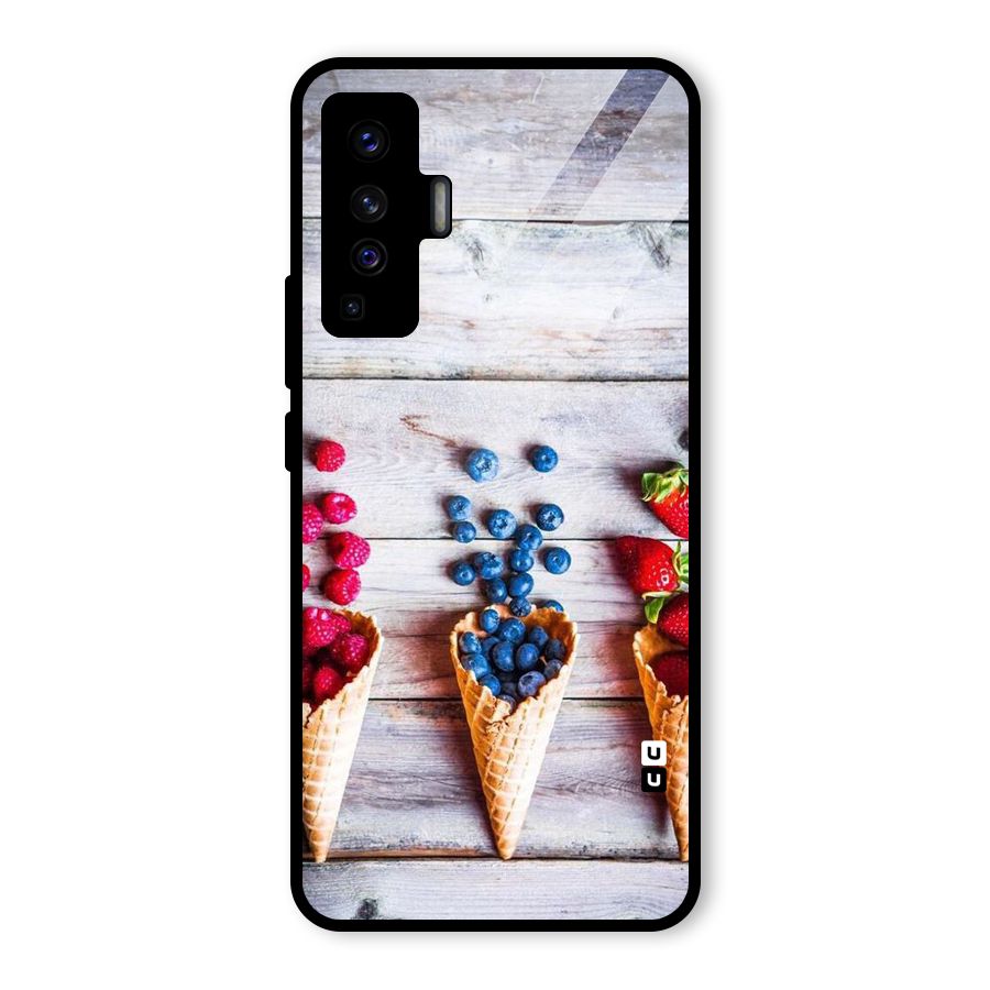 Cone Fruits Design Glass Back Case for Vivo X50