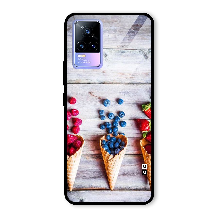 Cone Fruits Design Glass Back Case for Vivo Y73