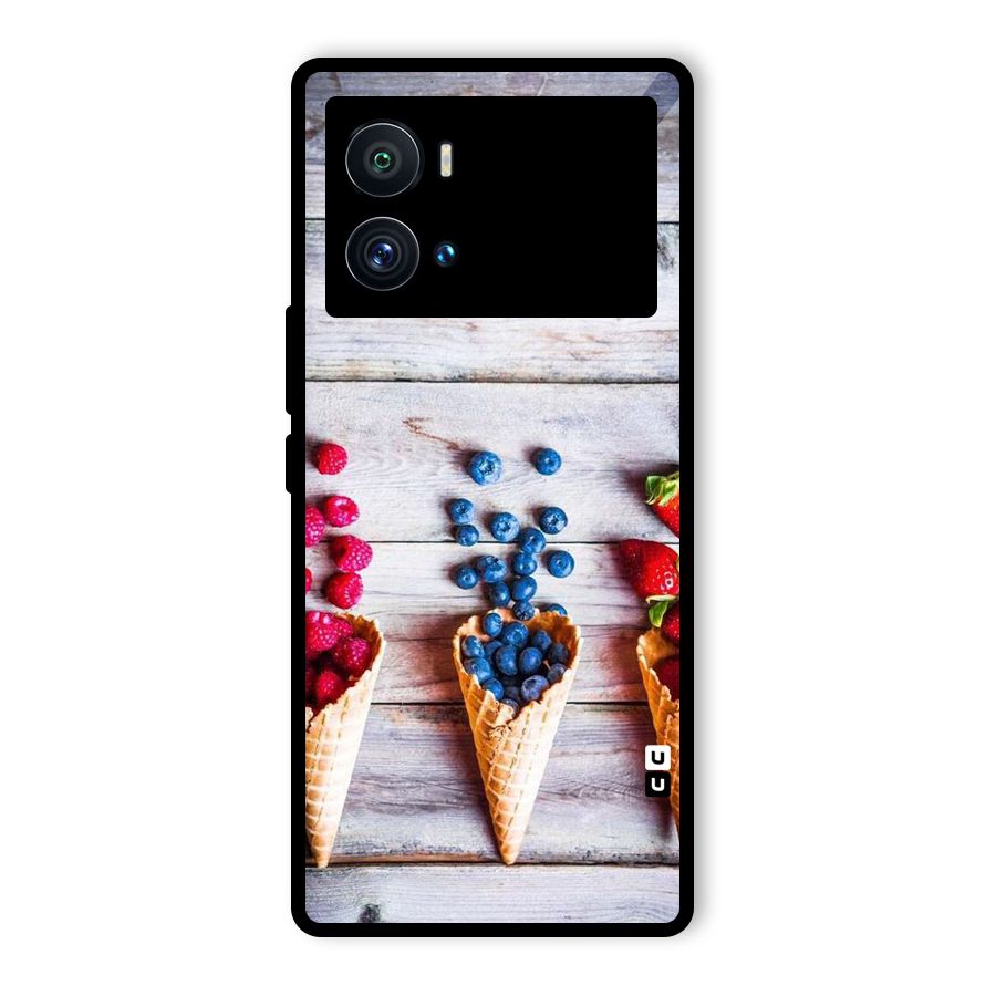 Cone Fruits Design Glass Back Case for Vivo iQOO 9 Pro