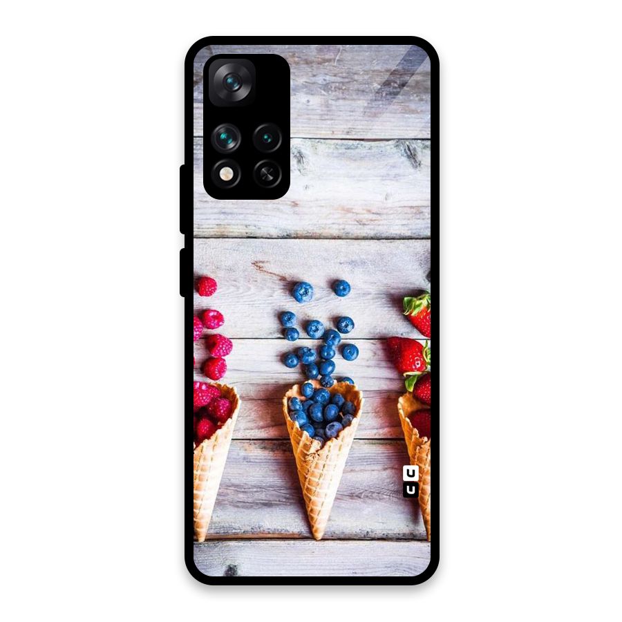 Cone Fruits Design Glass Back Case for Xiaomi 11i HyperCharge 5G