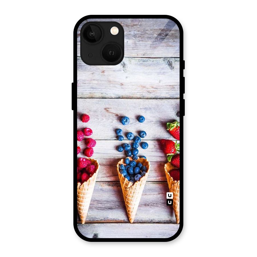 Cone Fruits Design Glass Back Case for iPhone 13