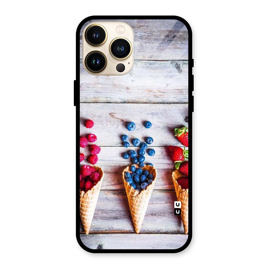 Cone Fruits Design Glass Back Case for iPhone 13 Pro Max