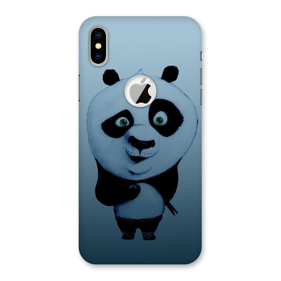 Confused Cute Panda Back Case for iPhone XS Logo Cut