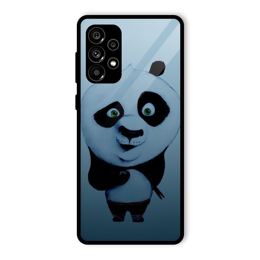 Confused Cute Panda Glass Back Case for Galaxy A73 5G