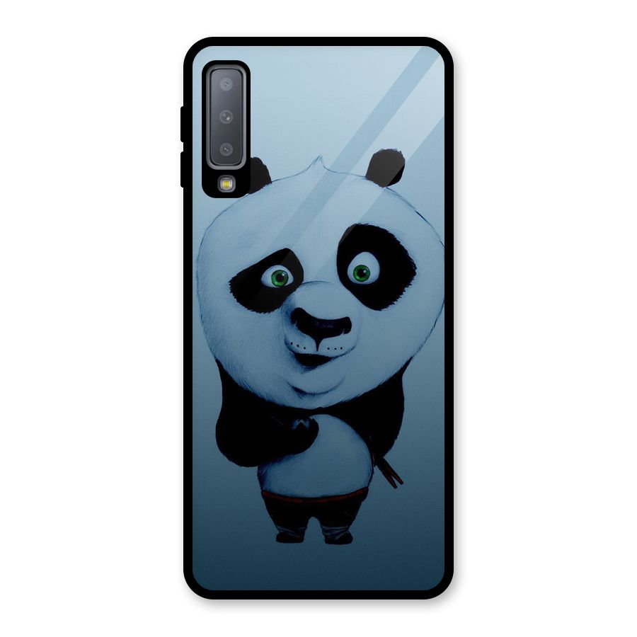 Confused Cute Panda Glass Back Case for Galaxy A7 (2018)