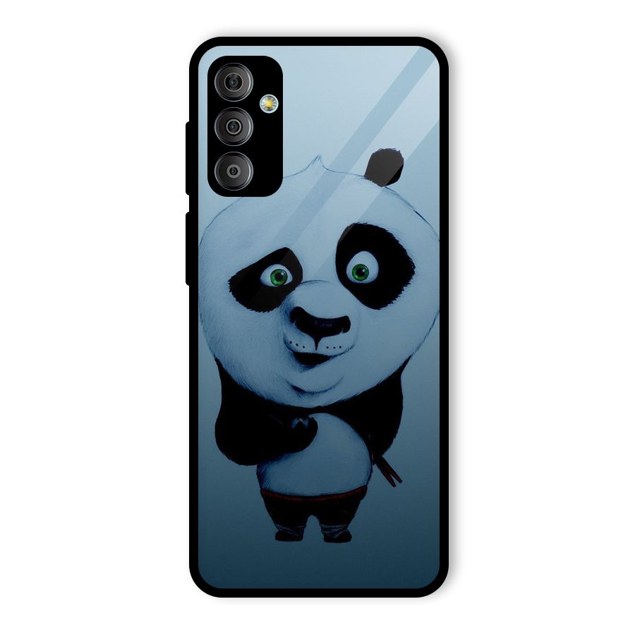 Confused Cute Panda Glass Back Case for Galaxy F23