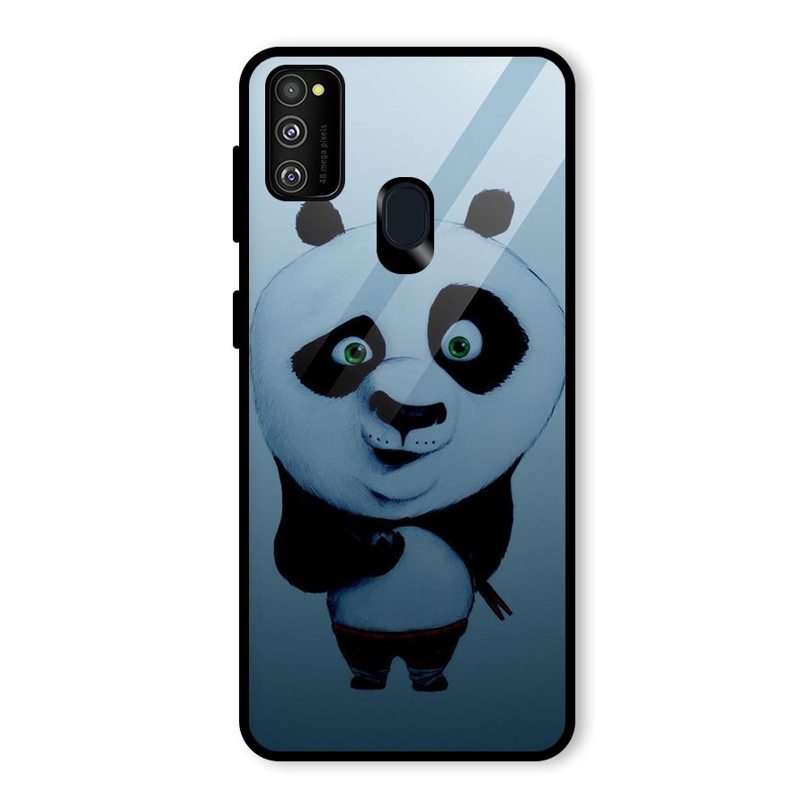 Confused Cute Panda Glass Back Case for Galaxy M30s