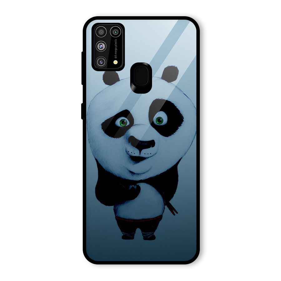 Confused Cute Panda Glass Back Case for Galaxy M31