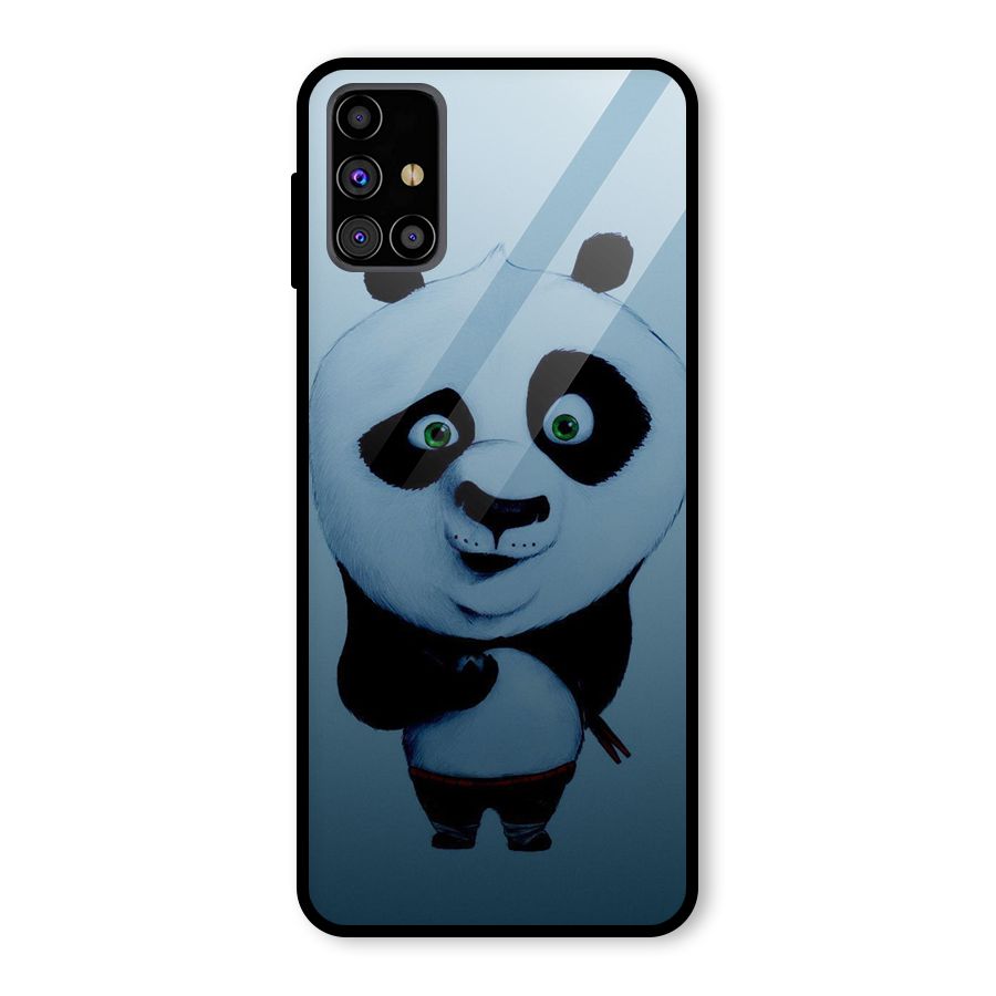 Confused Cute Panda Glass Back Case for Galaxy M31s