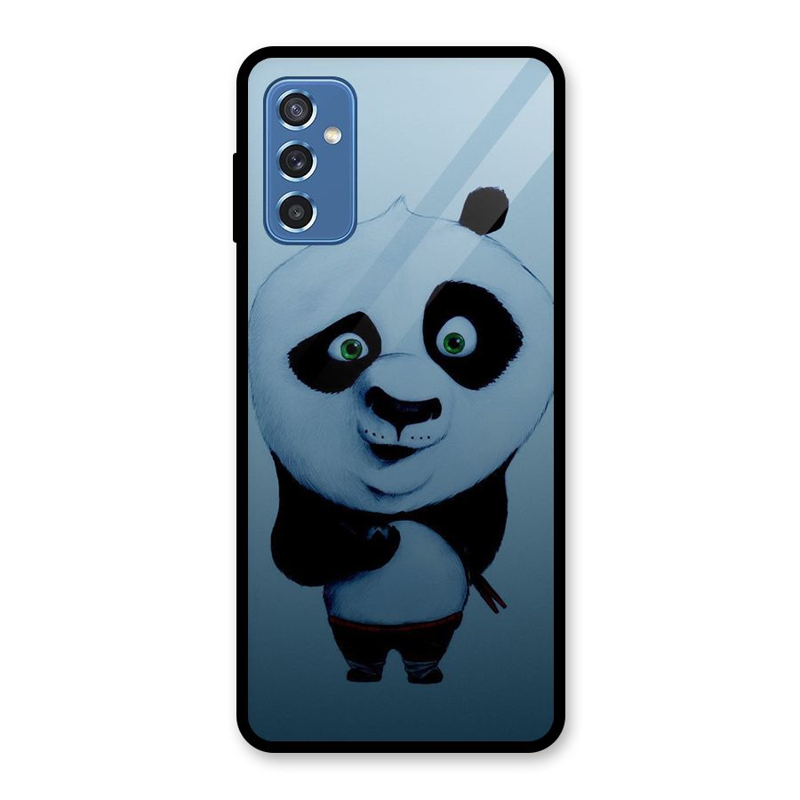 Confused Cute Panda Glass Back Case for Galaxy M52 5G