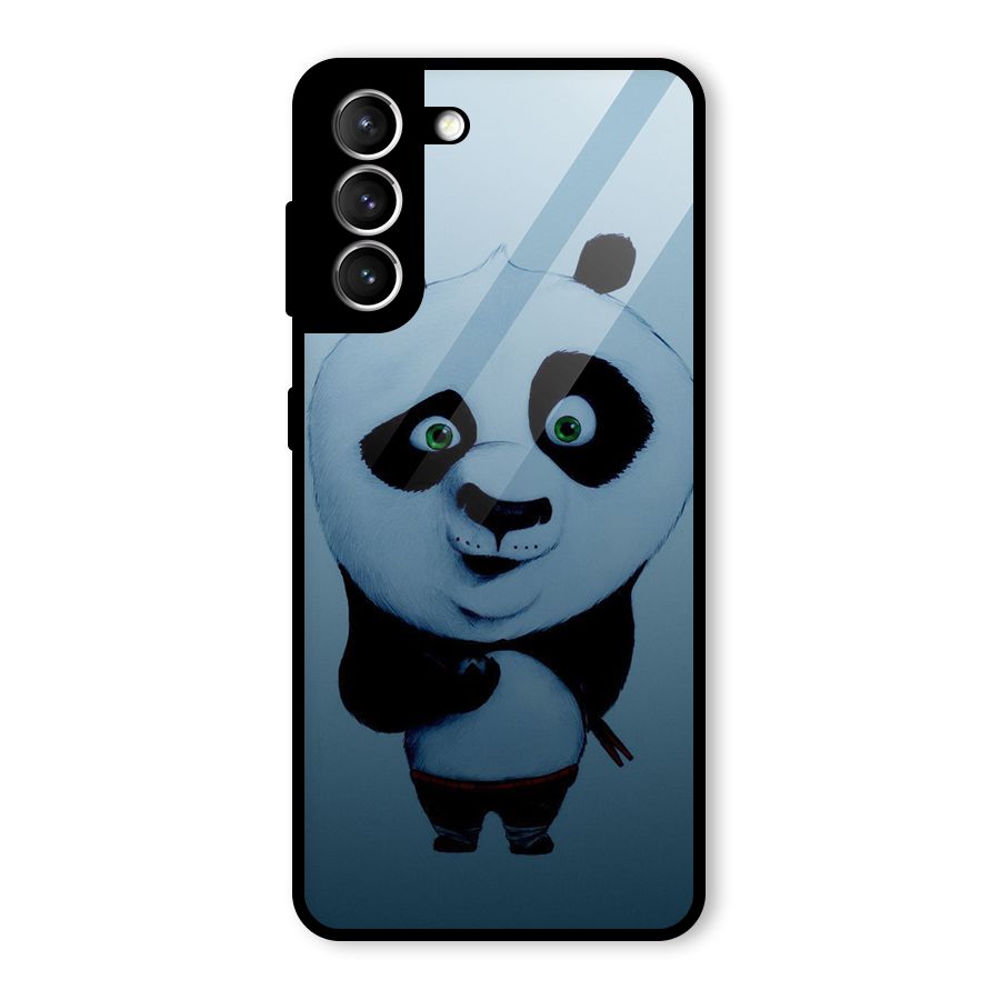 Confused Cute Panda Glass Back Case for Galaxy S21 5G