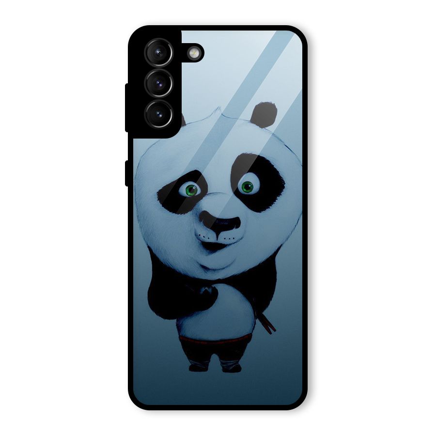 Confused Cute Panda Glass Back Case for Galaxy S21 Plus
