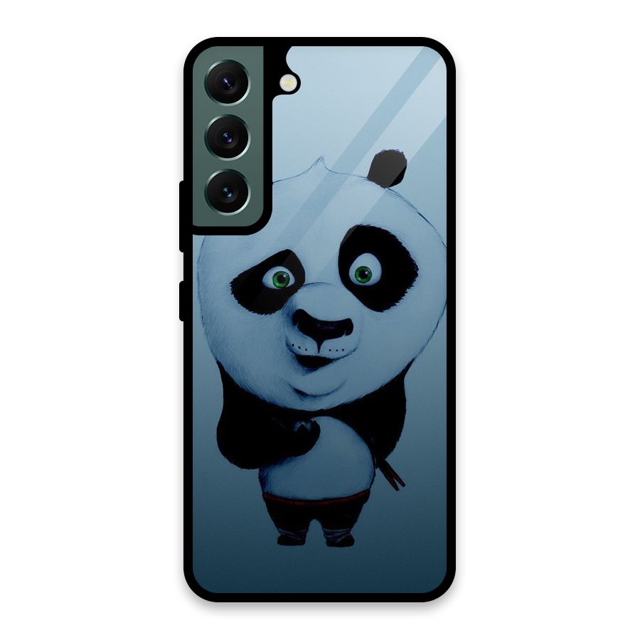 Confused Cute Panda Glass Back Case for Galaxy S22 5G