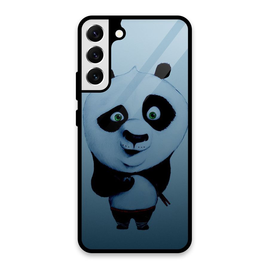 Confused Cute Panda Glass Back Case for Galaxy S22 Plus 5G