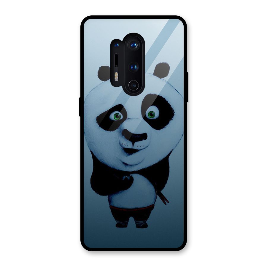 Confused Cute Panda Glass Back Case for OnePlus 8 Pro