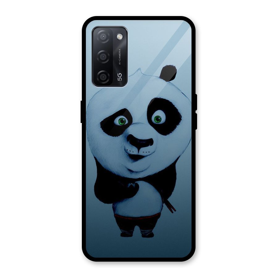 Confused Cute Panda Glass Back Case for Oppo A53s 5G