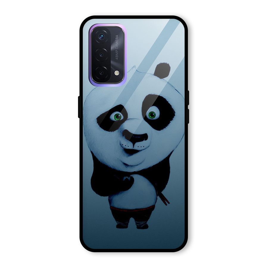 Confused Cute Panda Glass Back Case for Oppo A74 5G