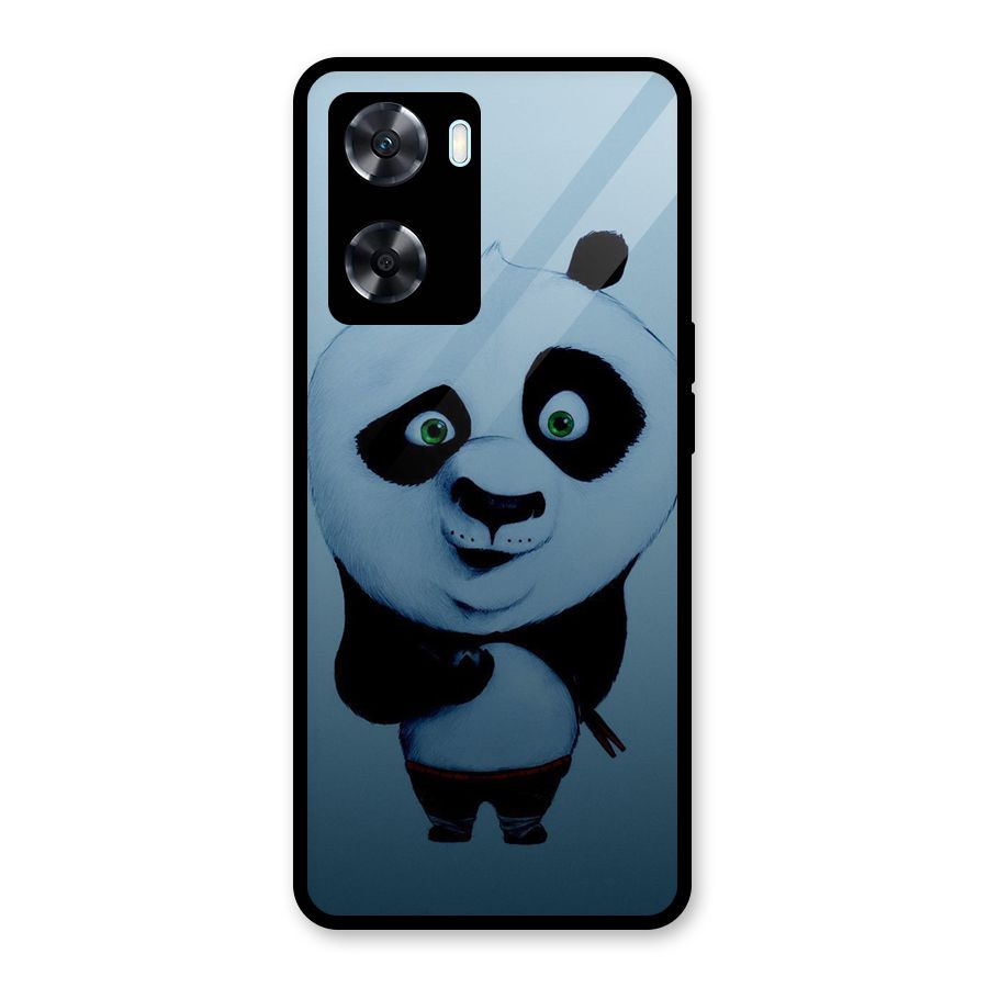 Confused Cute Panda Glass Back Case for Oppo A77