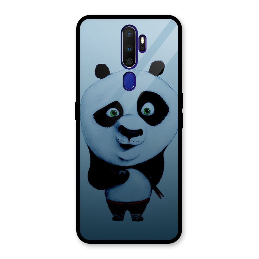 Confused Cute Panda Glass Back Case for Oppo A9 (2020)