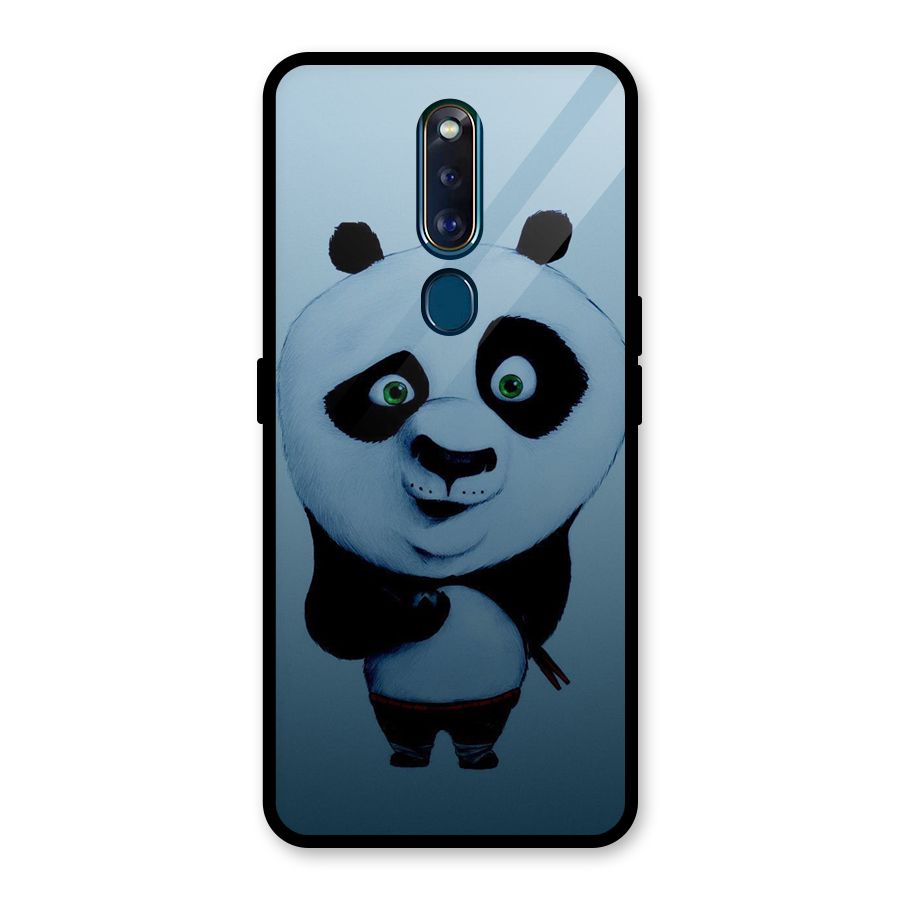 Confused Cute Panda Glass Back Case for Oppo F11 Pro