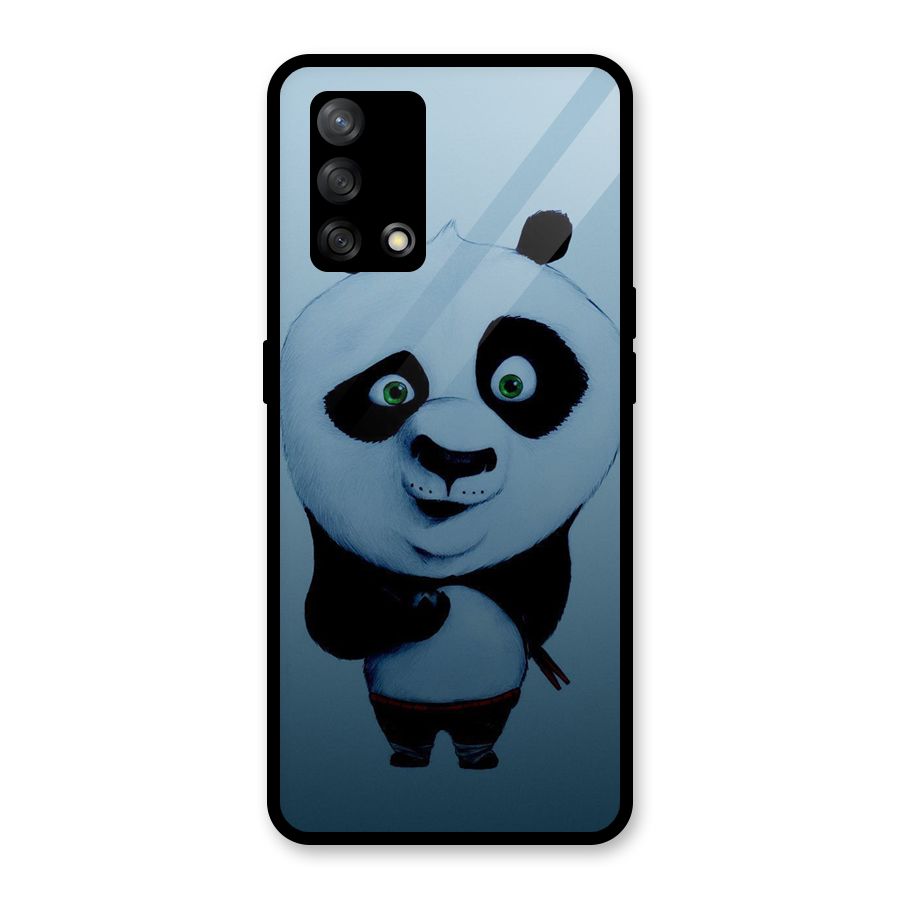 Confused Cute Panda Glass Back Case for Oppo F19