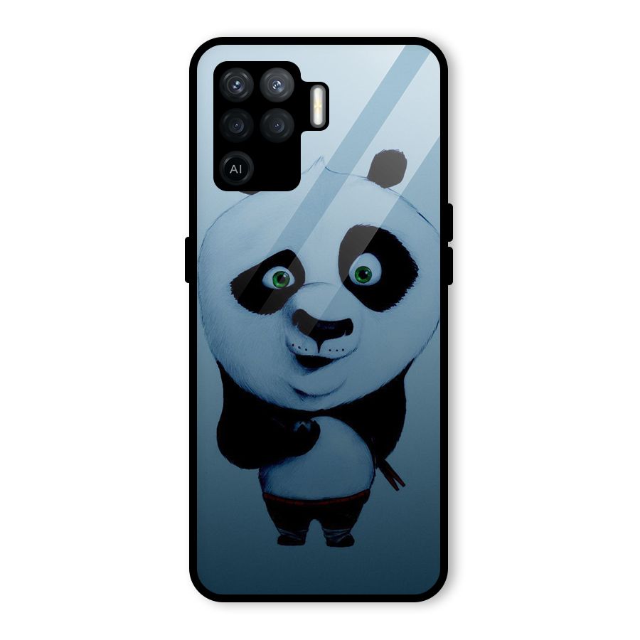 Confused Cute Panda Glass Back Case for Oppo F19 Pro