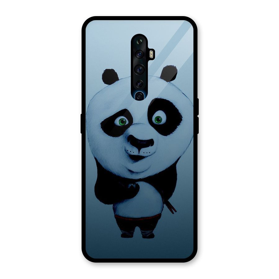 Confused Cute Panda Glass Back Case for Oppo Reno2 F