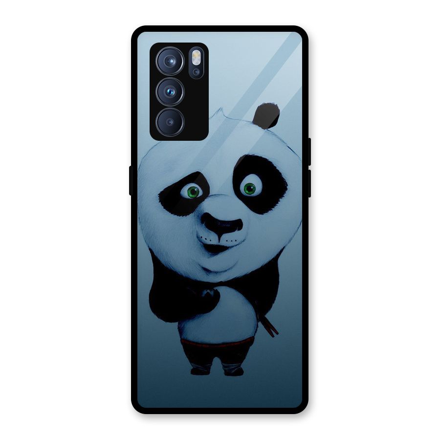 Confused Cute Panda Glass Back Case for Oppo Reno6 Pro 5G