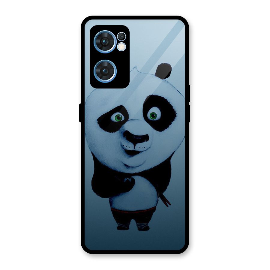 Confused Cute Panda Glass Back Case for Oppo Reno7 5G