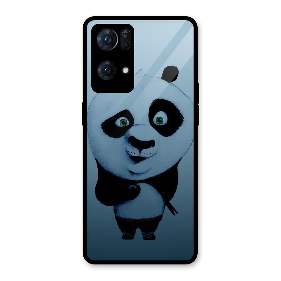 Confused Cute Panda Glass Back Case for Oppo Reno7 Pro 5G