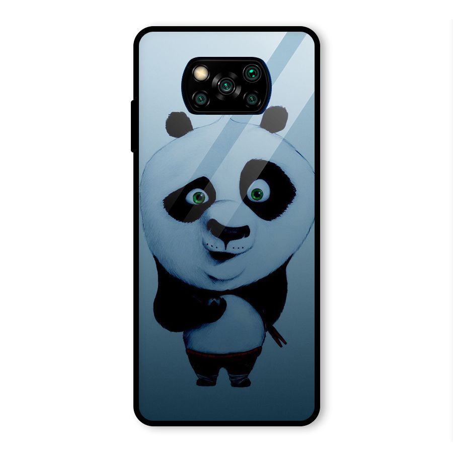 Confused Cute Panda Glass Back Case for Poco X3 Pro
