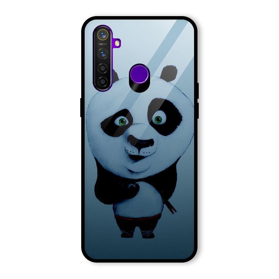 Confused Cute Panda Glass Back Case for Realme 5 Pro