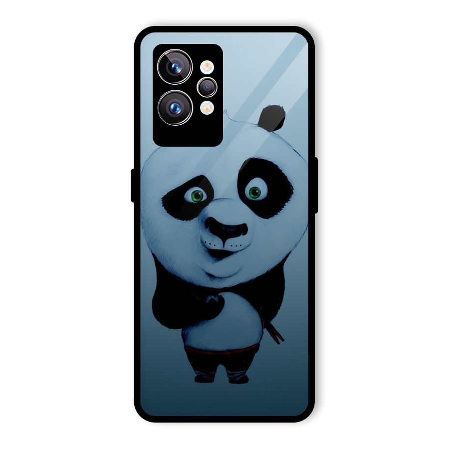 Confused Cute Panda Glass Back Case for Realme GT2 Pro