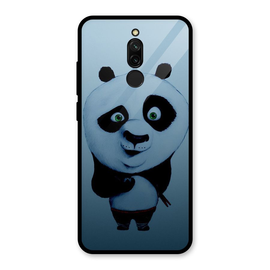 Confused Cute Panda Glass Back Case for Redmi 8