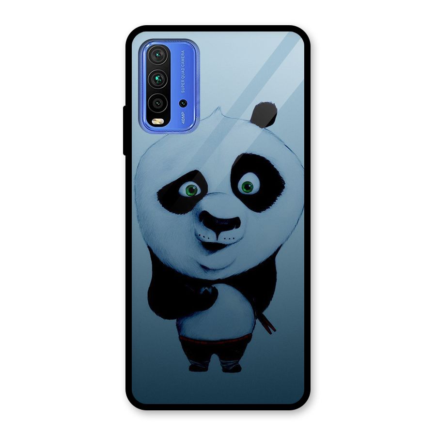 Confused Cute Panda Glass Back Case for Redmi 9 Power