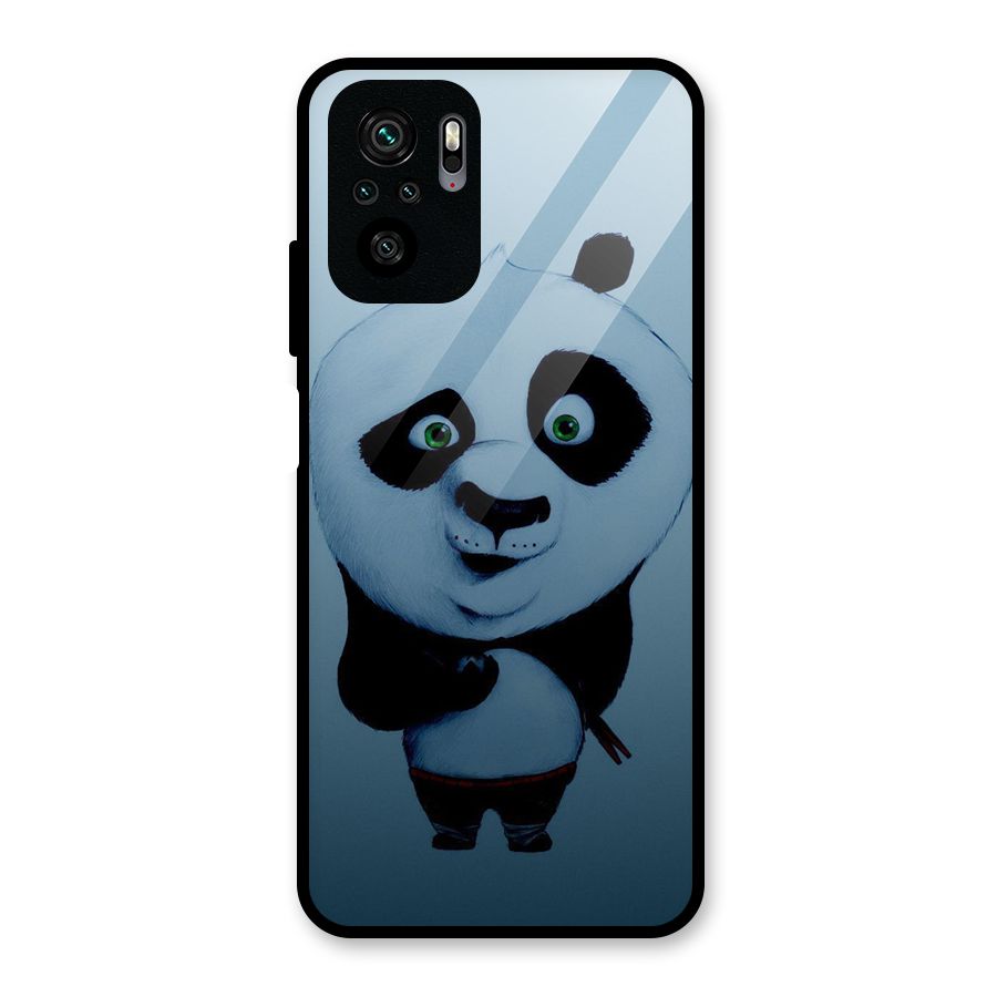 Confused Cute Panda Glass Back Case for Redmi Note 10S