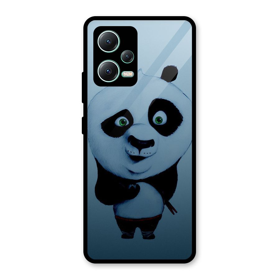 Confused Cute Panda Glass Back Case for Redmi Note 12 5G
