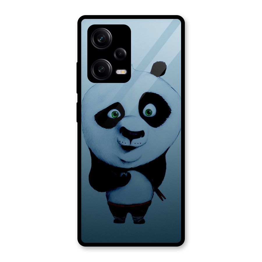 Confused Cute Panda Glass Back Case for Redmi Note 12 Pro