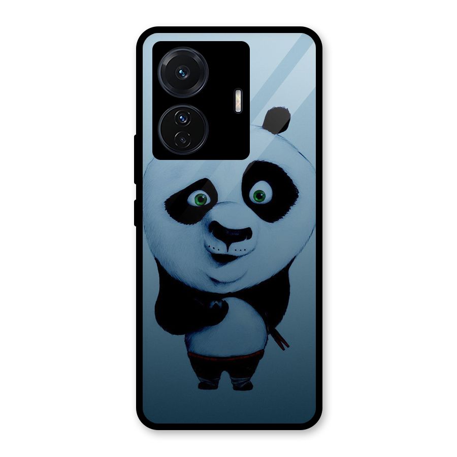 Confused Cute Panda Glass Back Case for Vivo T1 Pro
