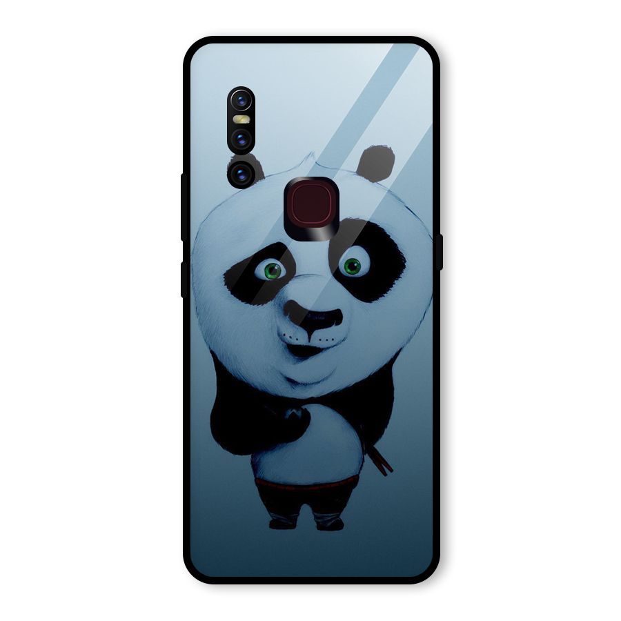 Confused Cute Panda Glass Back Case for Vivo V15