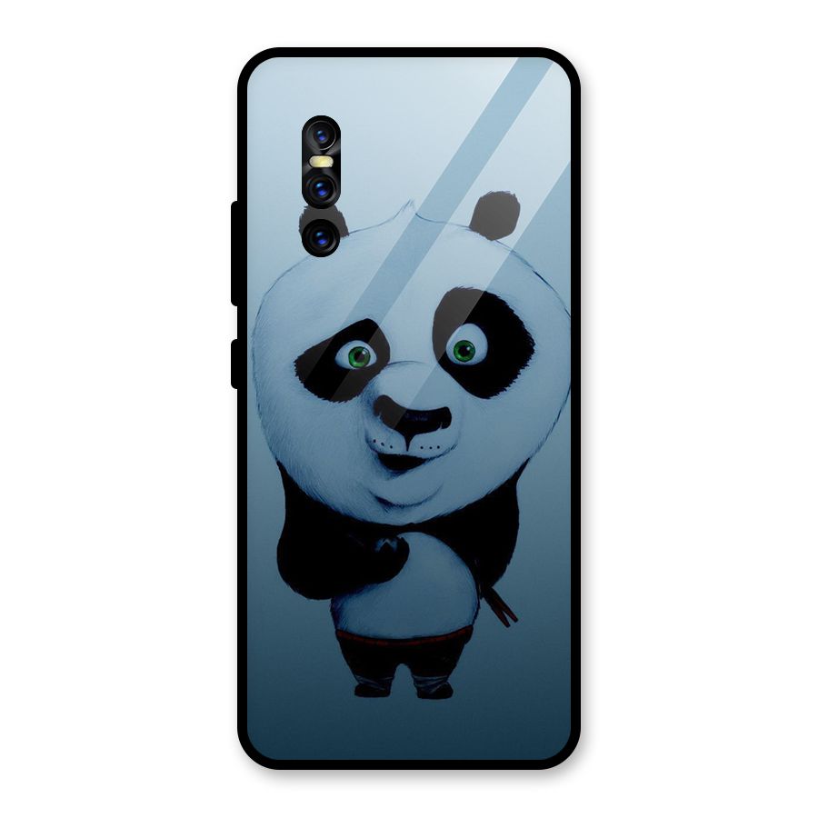 Confused Cute Panda Glass Back Case for Vivo V15 Pro