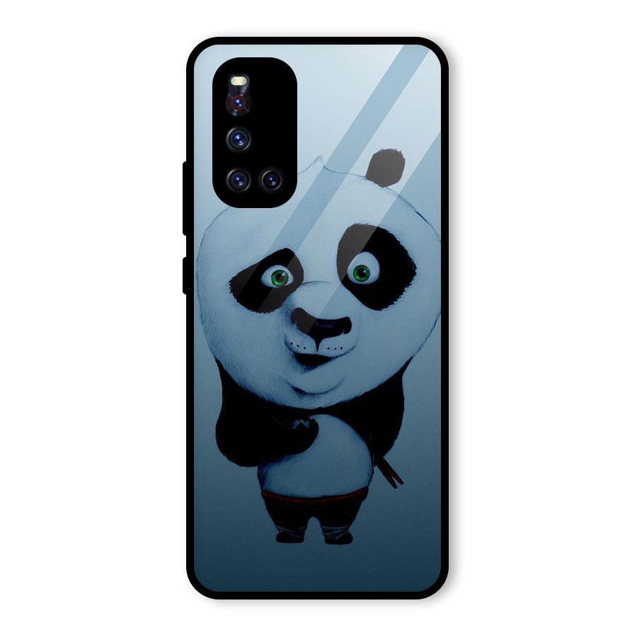 Confused Cute Panda Glass Back Case for Vivo V19