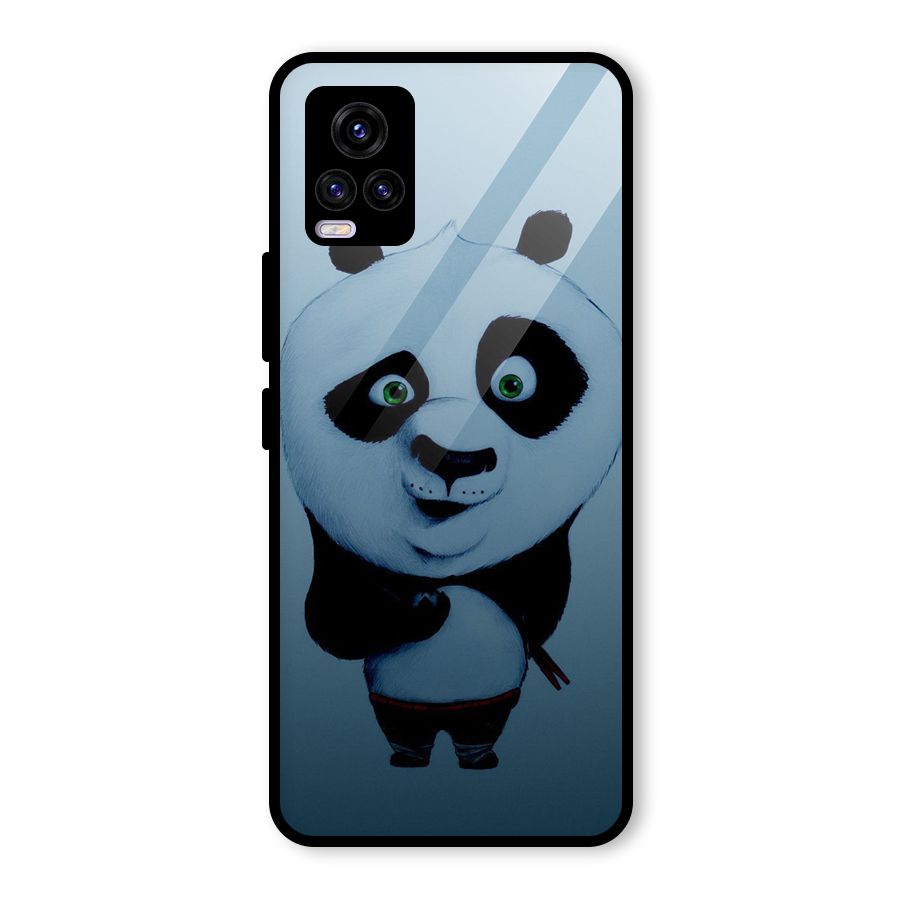 Confused Cute Panda Glass Back Case for Vivo V20