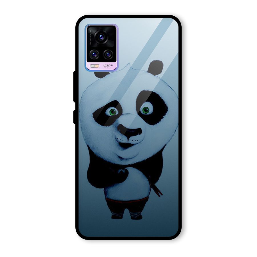 Confused Cute Panda Glass Back Case for Vivo V20 Pro